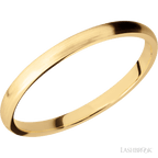 2 mm wide Domed 14K Yellow Gold band