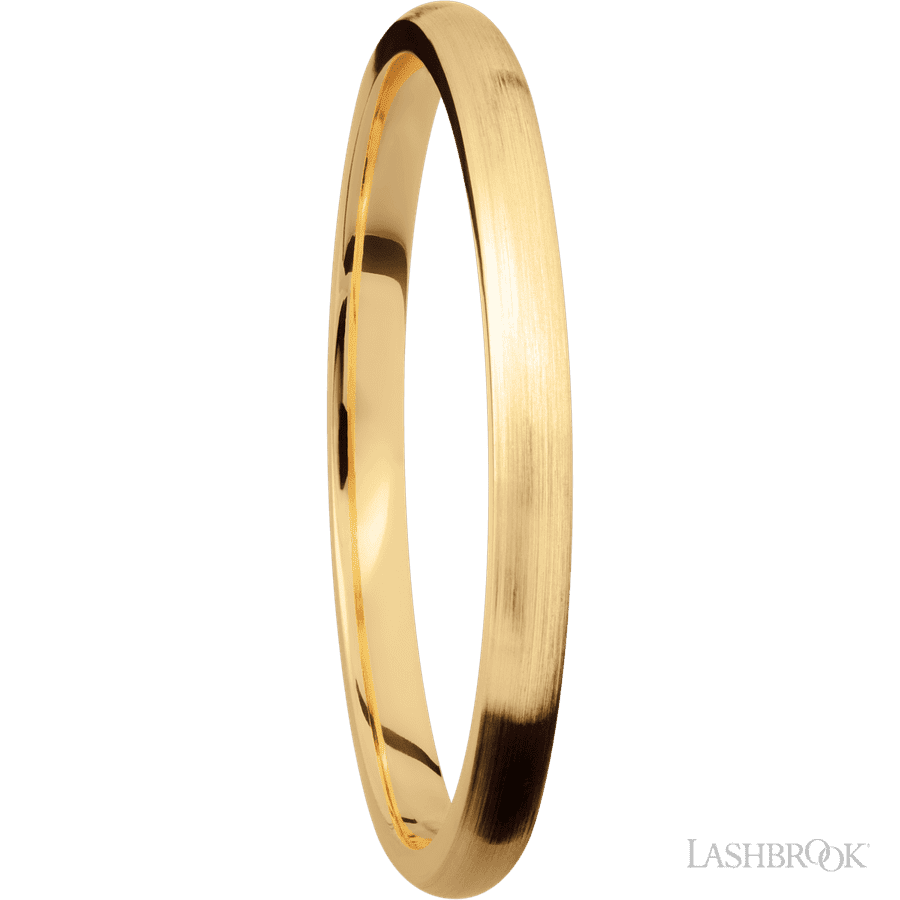 2 mm wide Domed 14K Yellow Gold band