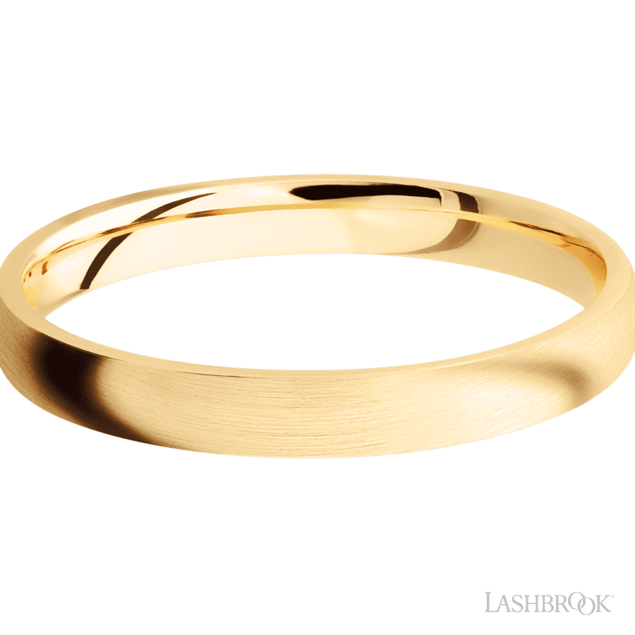 3 mm wide Domed 14K Yellow Gold band
