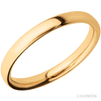 3 mm wide Ultra Comfort (our most comfortable profile) 14K Yellow Gold band