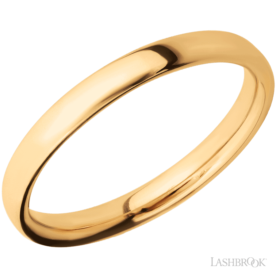 3 mm wide Ultra Comfort (our most comfortable profile) 14K Yellow Gold band