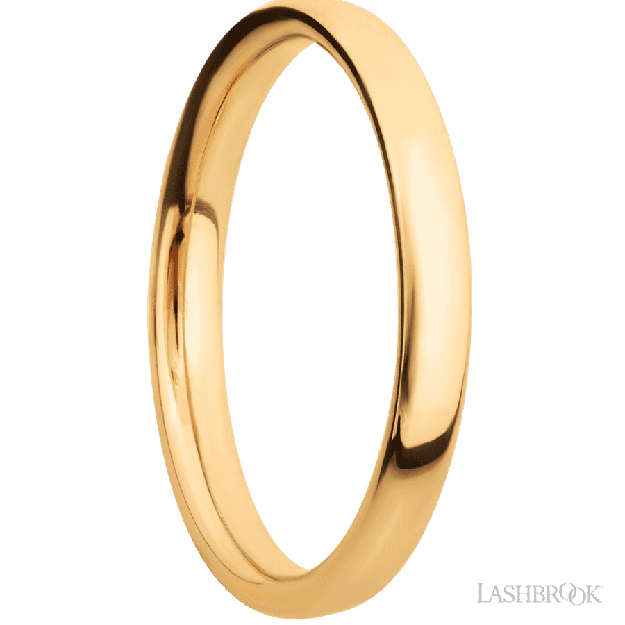 3 mm wide Ultra Comfort (our most comfortable profile) 14K Yellow Gold band