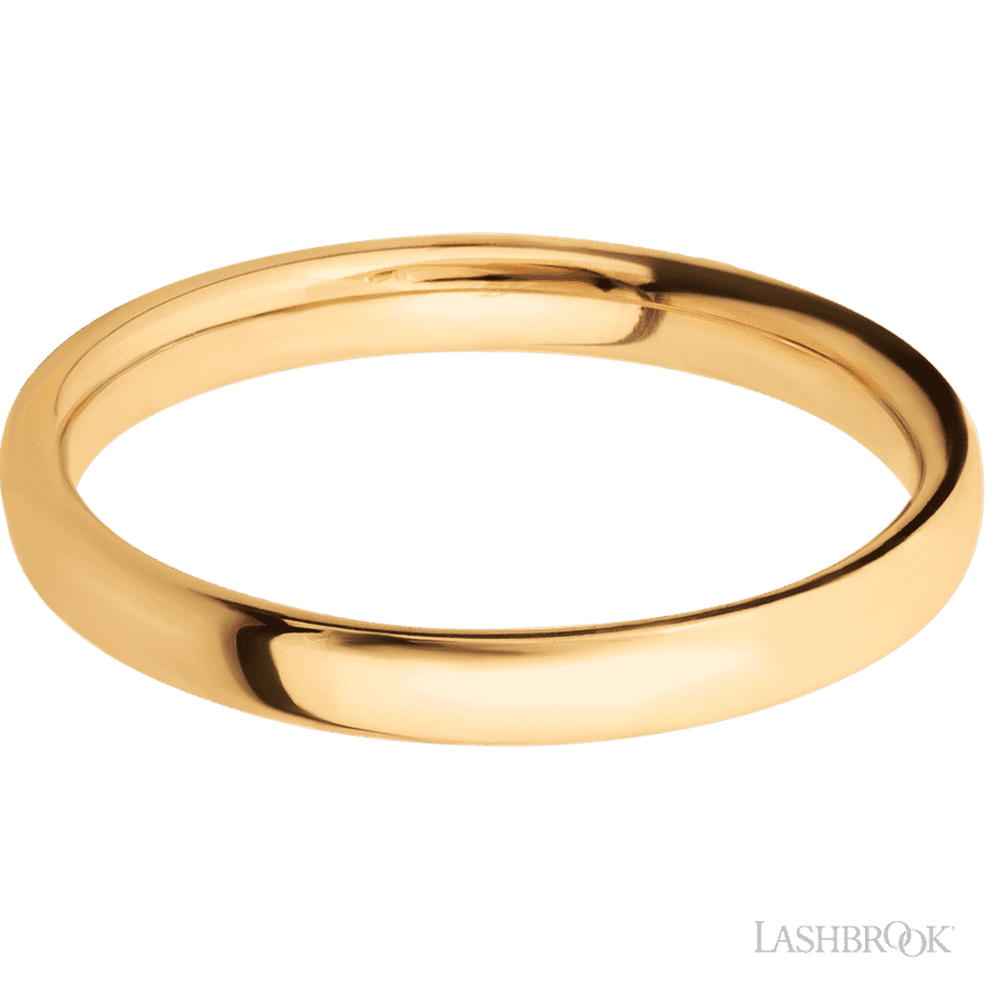 3 mm wide Ultra Comfort (our most comfortable profile) 14K Yellow Gold band