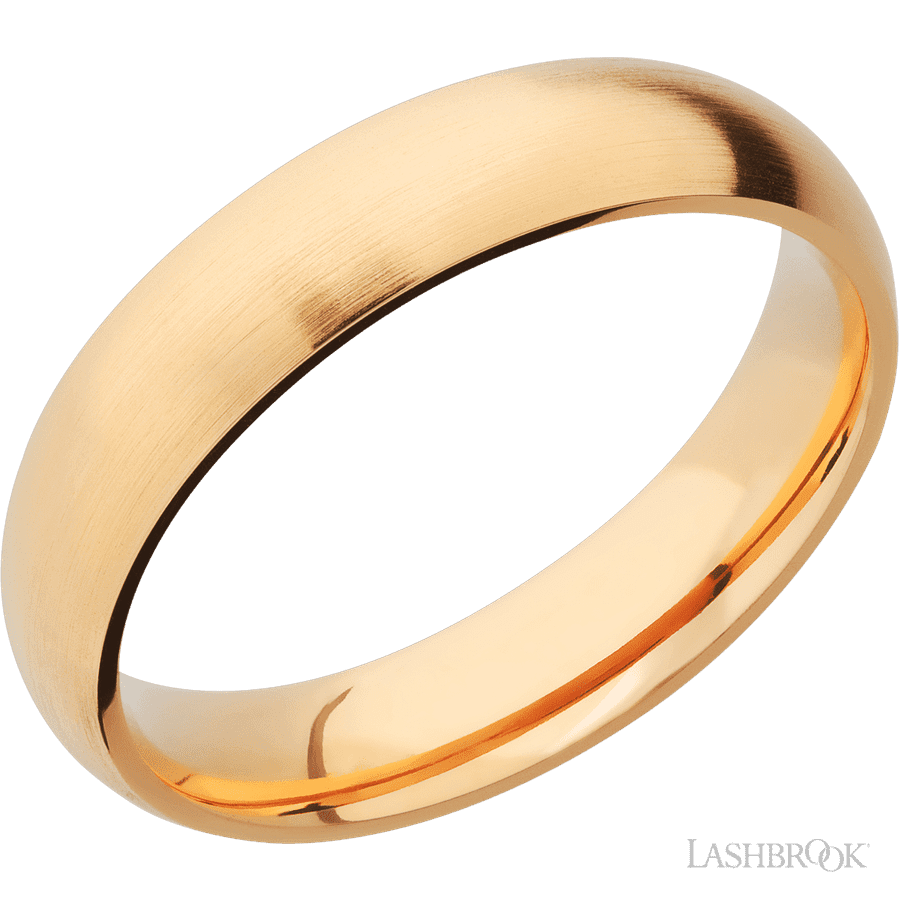 5 mm wide Domed 14K Yellow Gold band