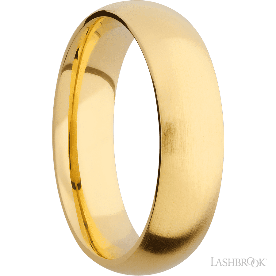 6 mm wide Domed 14K Yellow Gold band