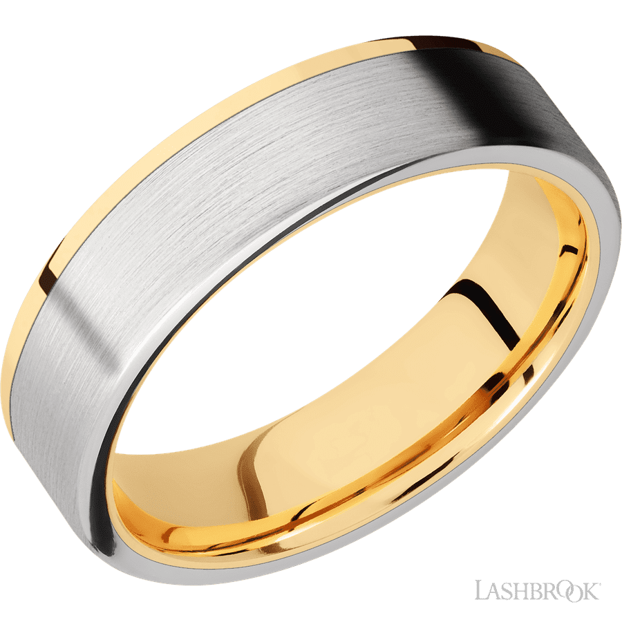6 mm wide Flat 14K Yellow Gold band