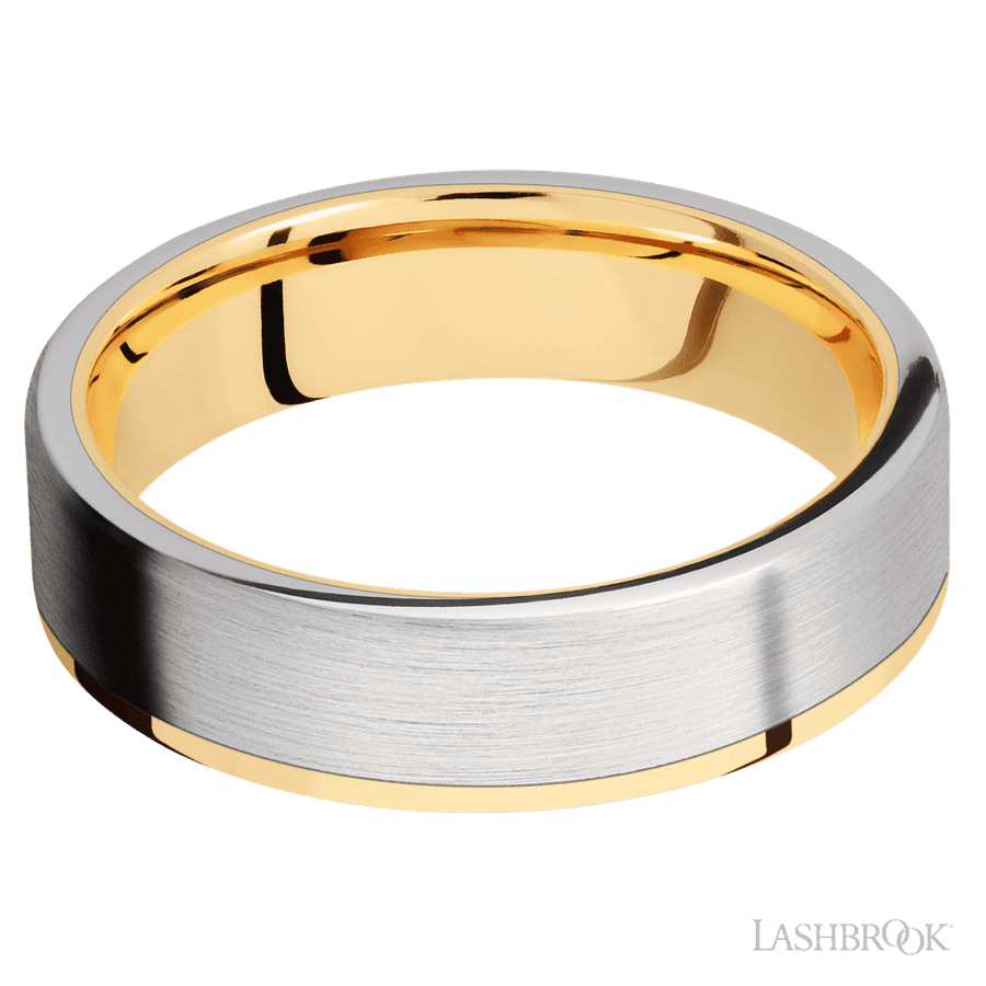 6 mm wide Flat 14K Yellow Gold band