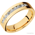 6 mm wide Flat 14K Yellow Gold band w/ Diamond Accent