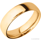 6 mm wide Ultra Comfort (our most comfortable profile) 14K Yellow Gold band