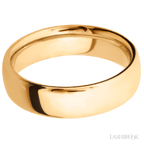 6 mm wide Ultra Comfort (our most comfortable profile) 14K Yellow Gold band