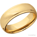 7 mm wide Domed Stepped Down Edges 14K Yellow Gold band