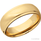 7 mm wide Domed Stepped Down Edges 14K Yellow Gold band