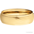 7 mm wide Domed Stepped Down Edges 14K Yellow Gold band