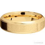 7 mm wide High Bevel Milgrain 14K Yellow Gold band