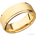 8 mm wide Flat Grooved Edges 14K Yellow Gold band