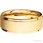 8 mm wide Flat Grooved Edges 14K Yellow Gold band