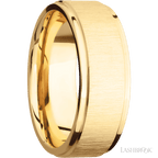 8 mm wide Flat Grooved Edges 14K Yellow Gold band