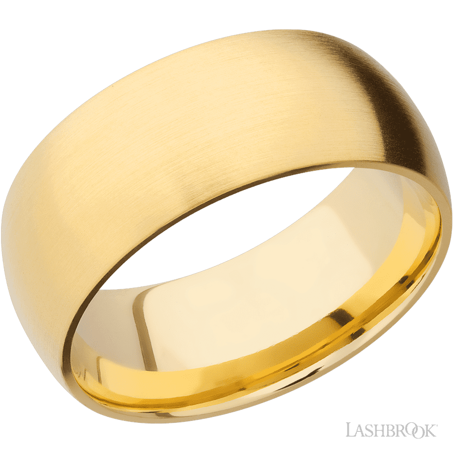 9 mm wide Domed 14K Yellow Gold band