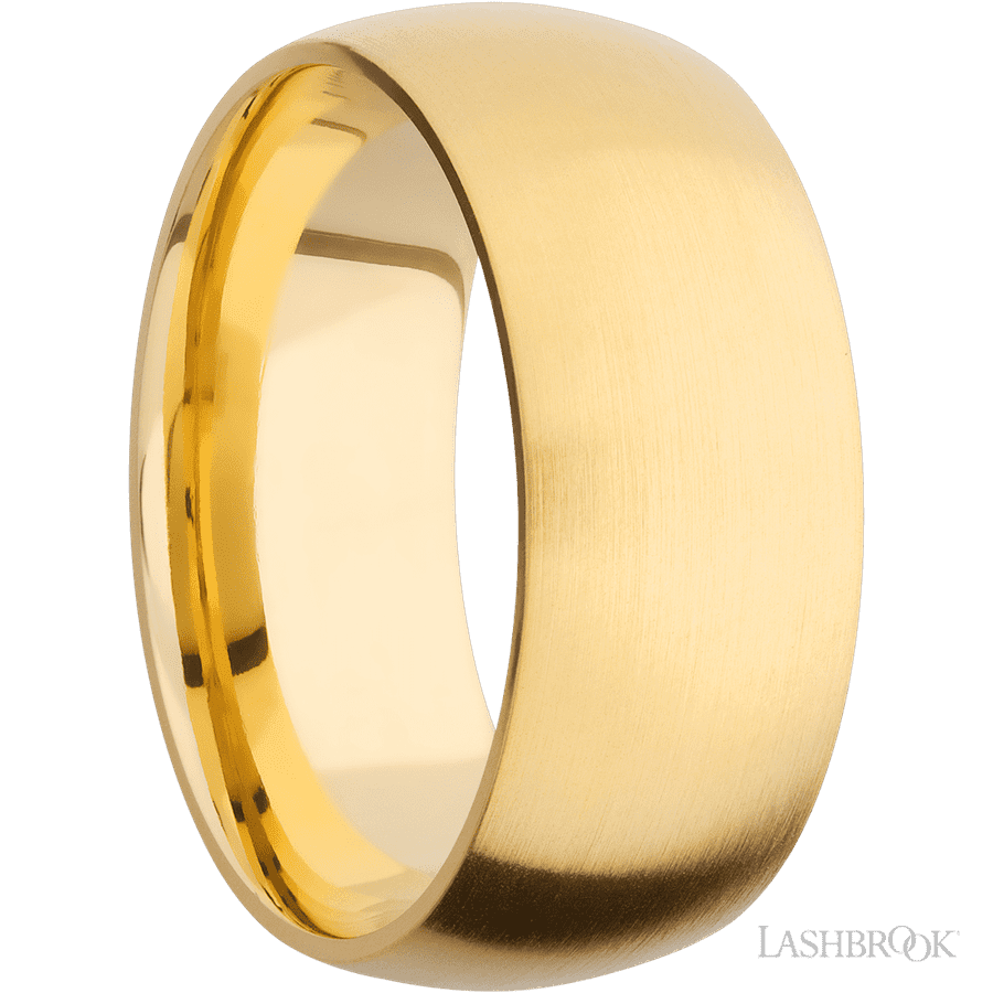 9 mm wide Domed 14K Yellow Gold band