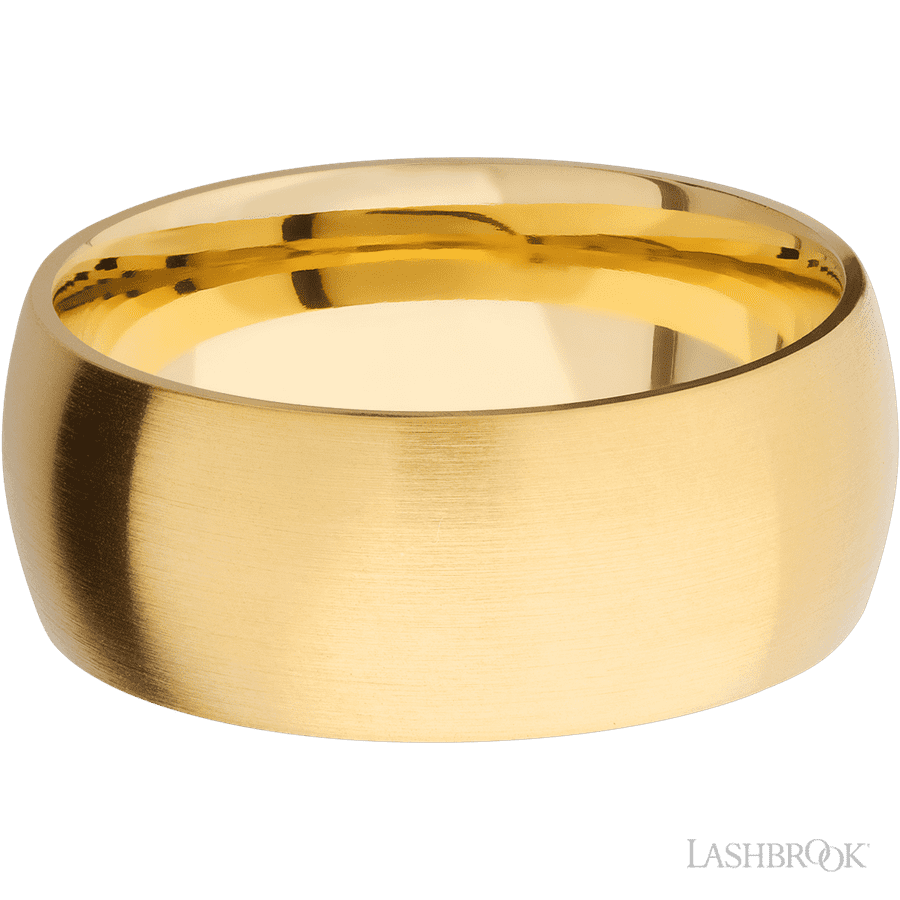 9 mm wide Domed 14K Yellow Gold band