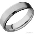6 mm wide Beveled Titanium band