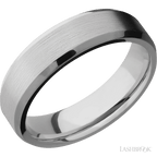 6 mm wide Beveled Titanium band