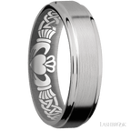 6 mm wide Flat Grooved Edges Titanium band