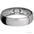 6 mm wide Flat Grooved Edges Titanium band