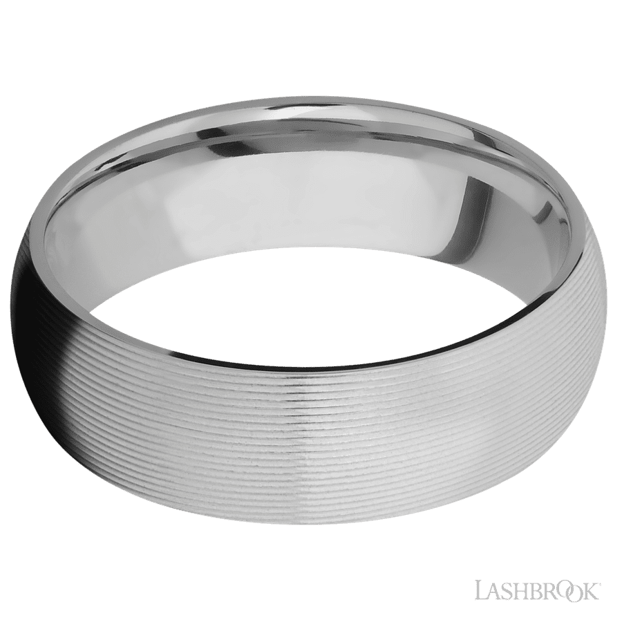 7 mm wide Domed Titanium band