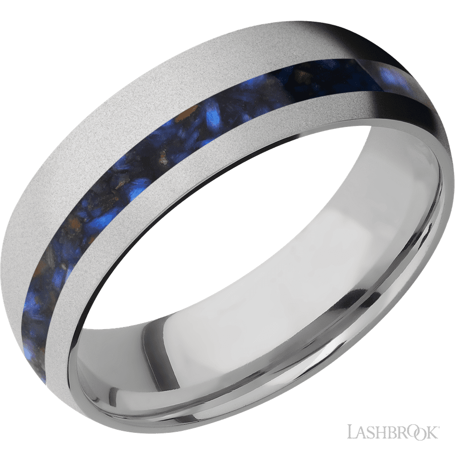 7 mm wide Domed Titanium band