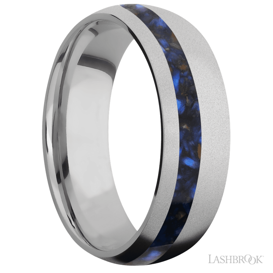 7 mm wide Domed Titanium band