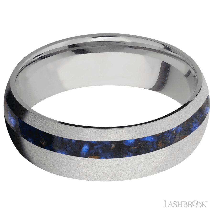 7 mm wide Domed Titanium band