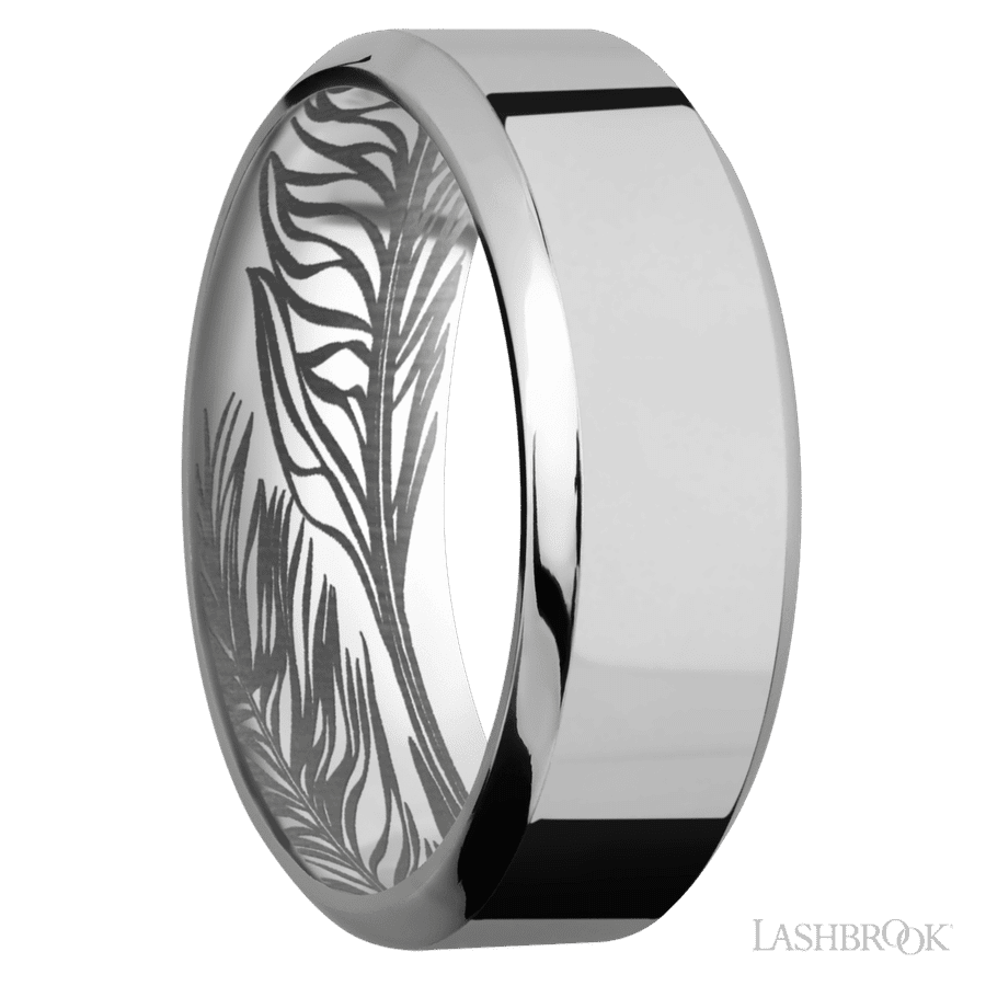 8 mm wide High Bevel Titanium band