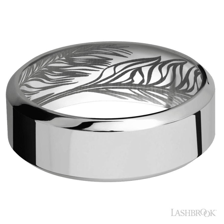 8 mm wide High Bevel Titanium band
