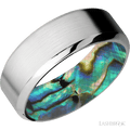 8 mm wide High Bevel Cobalt Chrome band featuring a Abalone sleeve