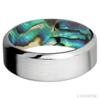 8 mm wide High Bevel Cobalt Chrome band featuring a Abalone sleeve