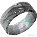 8 mm wide Flat Tightweave band featuring a Black Mother of Pearl sleeve