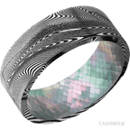8 mm wide Flat Tightweave band featuring a Black Mother of Pearl sleeve
