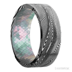 8 mm wide Flat Tightweave band featuring a Black Mother of Pearl sleeve
