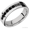 6 mm wide Flat Cobalt Chrome band w/ Black Diamond Accent
