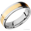 6 mm wide Flat Stepped Edges Milgrain Cobalt Chrome band