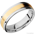 6 mm wide Flat Stepped Edges Milgrain Cobalt Chrome band