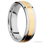 6 mm wide Flat Stepped Edges Milgrain Cobalt Chrome band