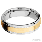 6 mm wide Flat Stepped Edges Milgrain Cobalt Chrome band