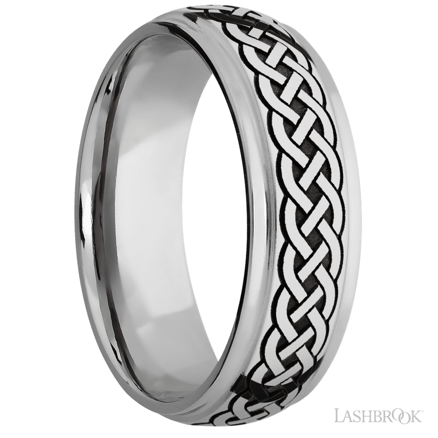 7 mm wide Domed Stepped Down Edges Cobalt Chrome band
