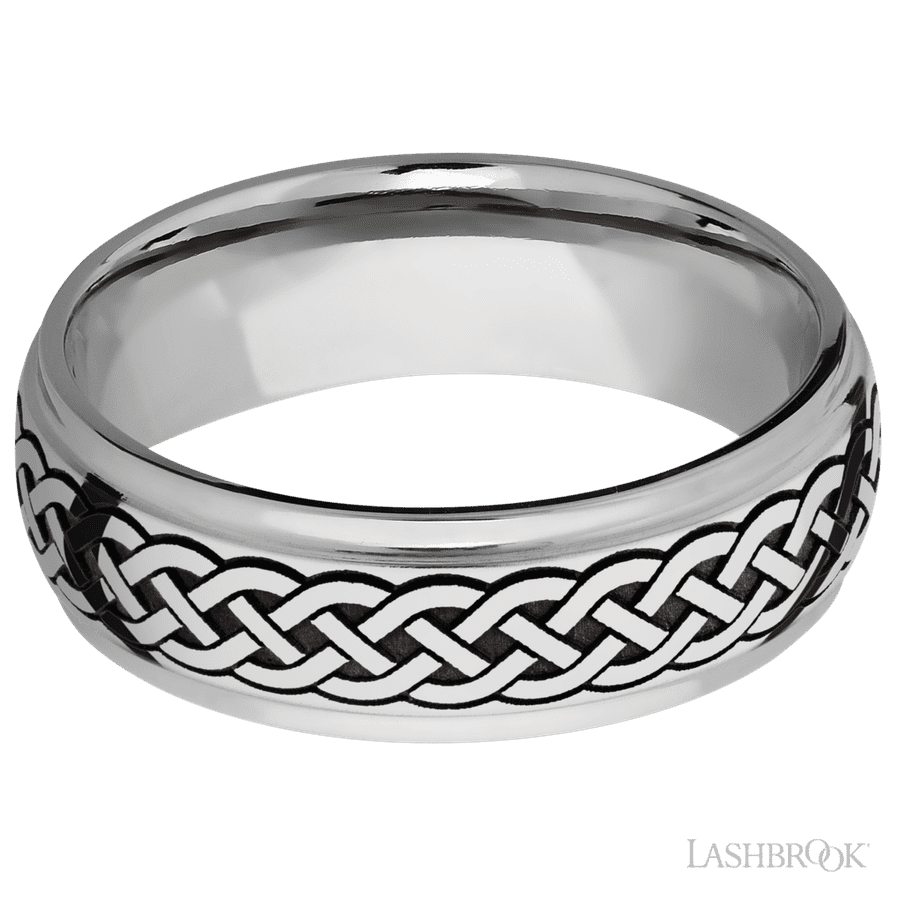 7 mm wide Domed Stepped Down Edges Cobalt Chrome band