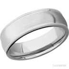 7 mm wide Domed Milgrain Edges Cobalt Chrome band