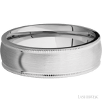 7 mm wide Domed Milgrain Edges Cobalt Chrome band