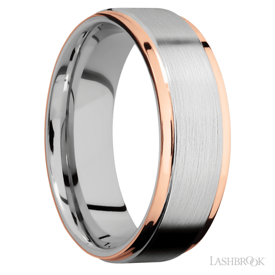 7 mm wide Flat Grooved Edges Cobalt Chrome band