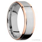7 mm wide Flat Grooved Edges Cobalt Chrome band